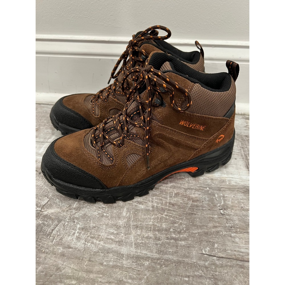 Wolverine Boots Mens 8 W Brown Orange Suede Hiking Trail Boots Outdoor Utility